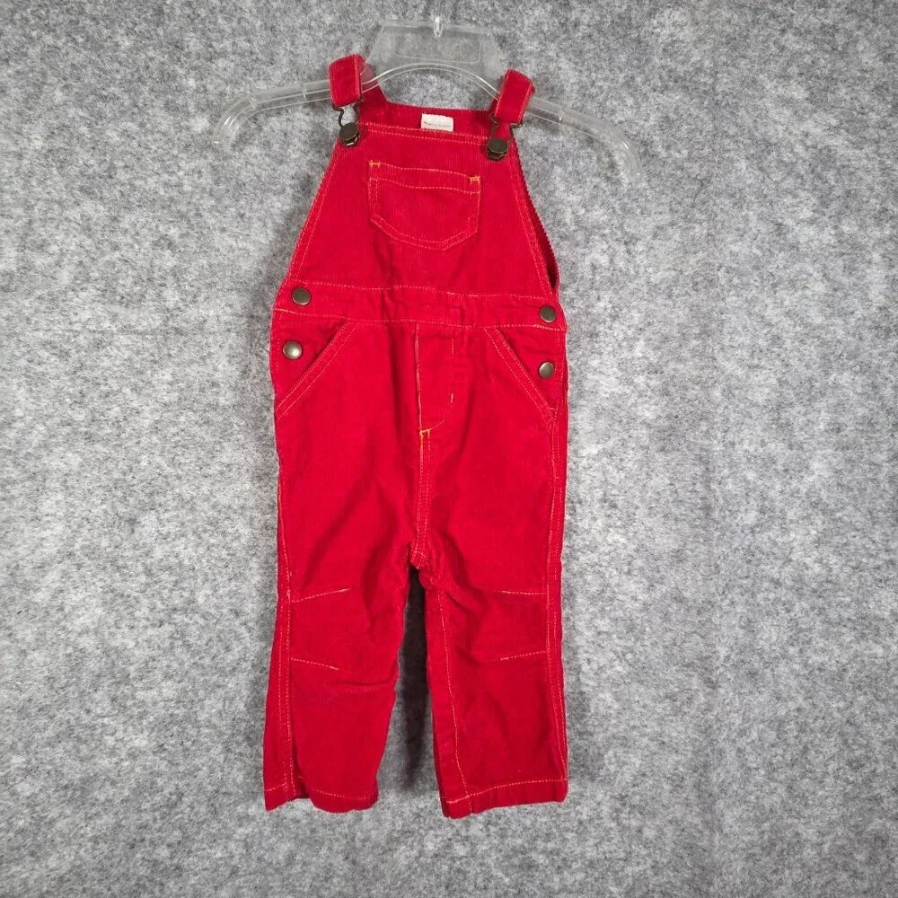 Hanna Andersson Red Corduroy Bib Overalls  Size 18-24 Months